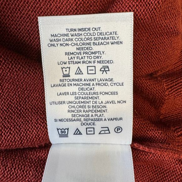 LANDS' END Supima Cotton Cardigan Sweater Men's Size XL 46-48 Burgundy NWT - Picture 11 of 12